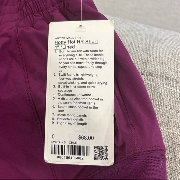 NWT Lululemon Hotty Hot High Rise Shorts 4" In Chilled Grape Size 0 - Picture 4 of 7